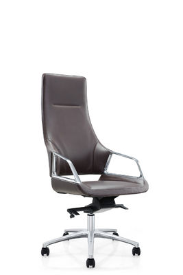 Armless Swivel Executive Leather Office Chair On Wheels