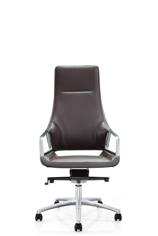 Armless Swivel Executive Leather Office Chair On Wheels